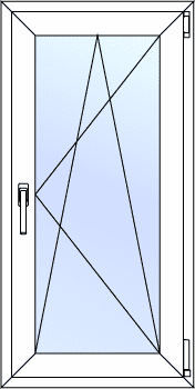Окно одностворчатое с открыванием