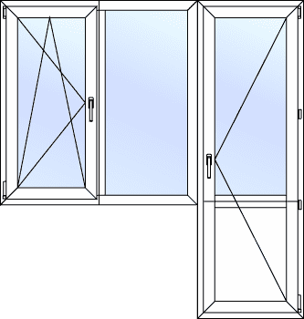 Балконный блок с одной открывающейся створкой