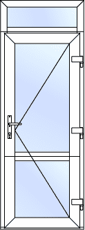 Дверь пластиковая входная одностворчатая с фрамугой