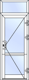 Дверь алюминиевая одностворчатая с фрамугой