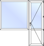 Тип окна: балконный блок + одна створка